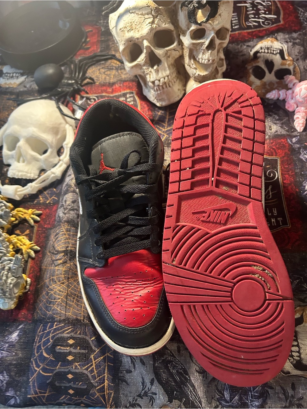 Nike Air Jordan 1 Low Black/Red Low-Top Sneakers